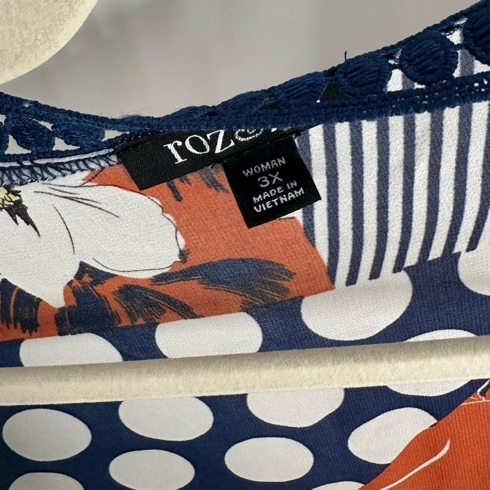 Roz & Ali printed kimono sz 3X - Picture 2 of 4